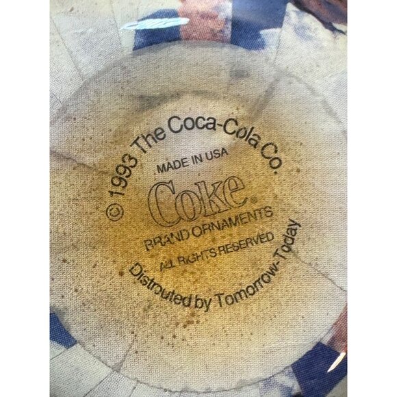 Vintage 1993 Coca-Cola Brand Santa Ornaments Set Of 4 Round And Oval - Picture 3 of 14